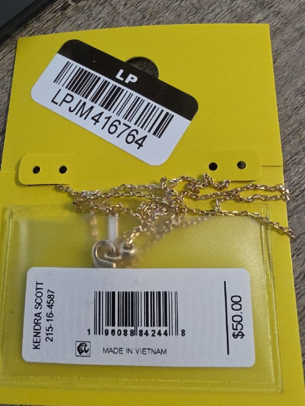 Kendra Scott Gold Necklace with Orange 'BOO!' Pendant - Picture 2 of 2
